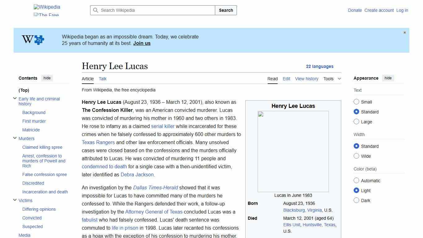 Henry Lee Lucas - Wikipedia
