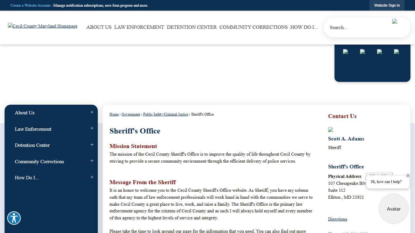 Sheriff's Office | Cecil County, MD